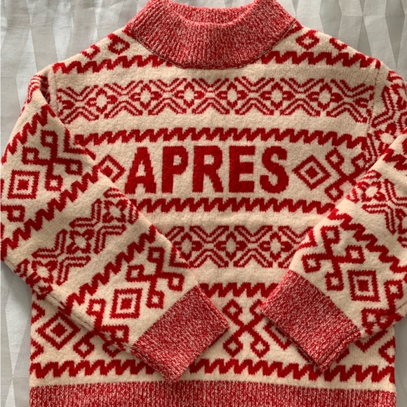 Apres red and white sweater - Picture 1 of 5